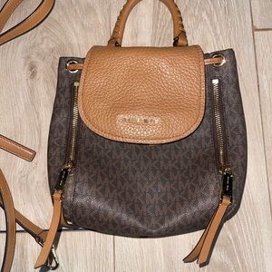 Michael Kors Tan and Brown Backpack